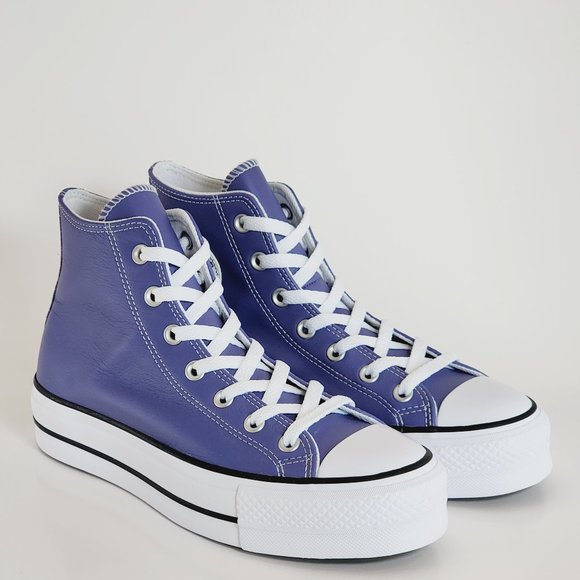 Converse CTAS Lift Hi Slate Lilac Leather Women's Platform Sneakers A09954C NWT - Picture 1 of 6